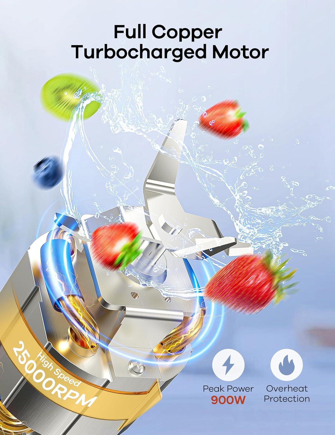 image:imageGaniza Blender for Smoothies 14Pcs Personal Blender for Shake and Smoothies for Kitchen with 3 Portable Cups 1x24oz amp 2X17oz Single Serve Smoothie Maker Nutritious RecipeGrey