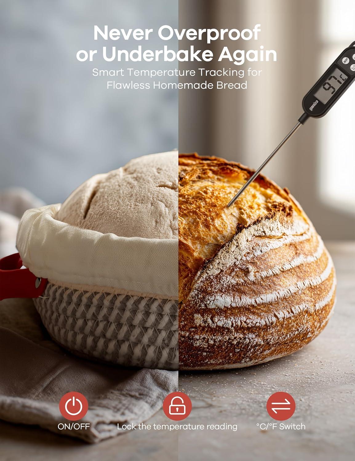 image:imageGaniza Sourdough Starter Kit Cotton Rope Sourdough Bread Baking Supplies 9 Round amp 10 Oval Banneton Basket with Liners amp Covers Sourdough Proofing Basket Kit Gifts for Bakers Women Wife MomGrey White