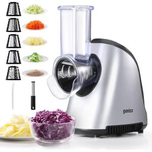 image:imageGaniza 5in1 Electric Cheese Grater for Kitchen Max 250W Cheese Shredder 5 Changeable Blades Salad Shooter Slicer Electric for CheeseVeggiesSalad with an Extra Zester grater