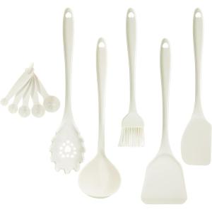 image:imageGaniza Cooking Utensils for Nonstick Cookware 10pcs Solid Turner Soup Ladle Pasta Server Silicone Spatula Basting Brush Measuring Spoons