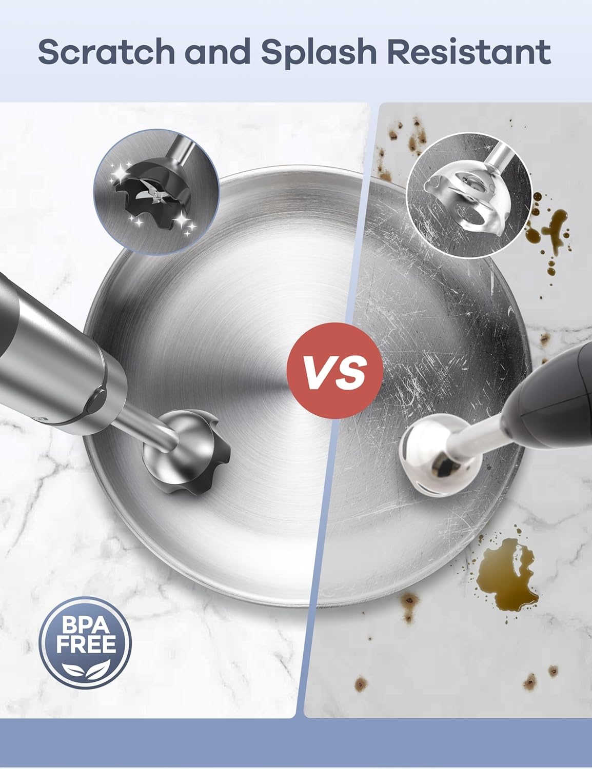 image:imageGaniza Immersion Blender Handheld Corded 8 in 1 Hand Blender Max 1000W 16 Speed Mode Stick Emulsifier with 800ml Mixing Beaker 600ml Chopper Whisk Frother Potato Masher and Portable Bottle