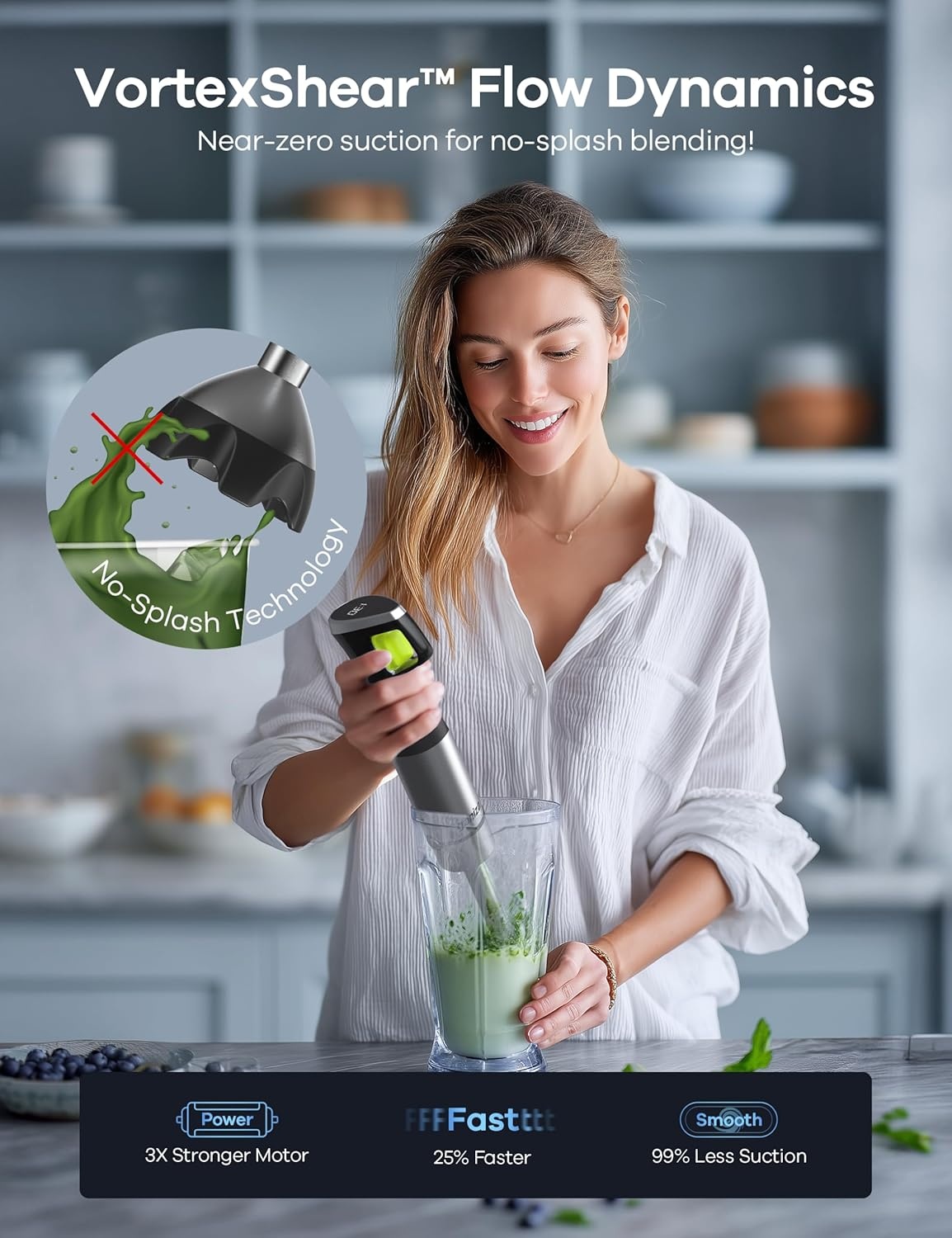 image:imageGaniza Immersion Blender Max 1200W Heavy Duty Hand Blender with Time Display amp Variable Speed Trigger 9in1 Electric Handheld Mixer with Chopper Whisk Frother Beaker Ideal for Soup Puree Smoothies