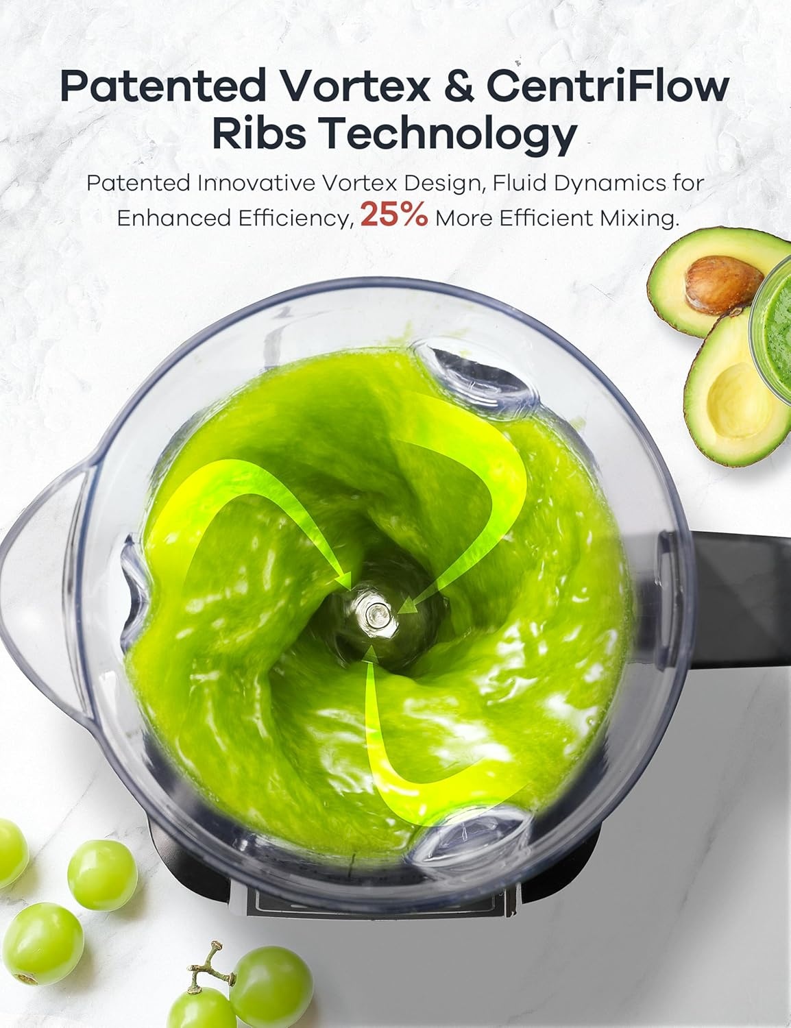 image:imageGaniza Smoothie Blender 1800W Peak Power Professional Countertop Blenders for Kitchen 64oz Large Capacity Juice Pitcher with CentriFlow Ribs Patent HighSpeed Smoothie Maker for IceFrozen Fruitdeep black