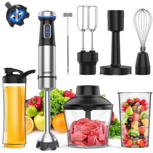 image:imageGaniza Immersion Blender Handheld Corded 8 in 1 Hand Blender Max 1000W 16 Speed Mode Stick Emulsifier with 800ml Mixing Beaker 600ml Chopper Whisk Frother Potato Masher and Portable Bottle