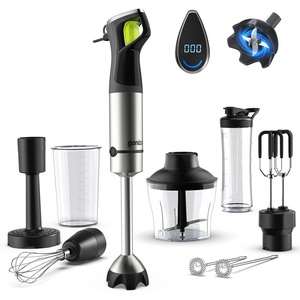 image:imageGaniza Immersion Blender Max 1200W Heavy Duty Hand Blender with Time Display amp Variable Speed Trigger 9in1 Electric Handheld Mixer with Chopper Whisk Frother Beaker Ideal for Soup Puree Smoothies